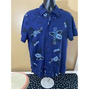 Kahuna Bay All Over Floral Print Blue Button Up Men’s New With Tags Size XL